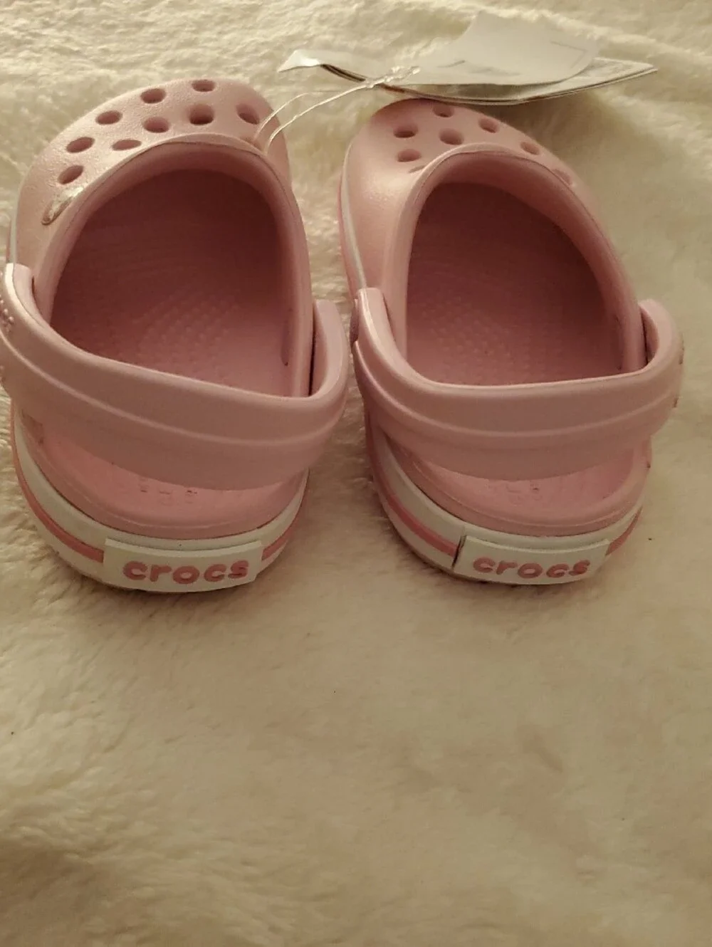 Crocs Crocband Clog Toddler Shoes Pink White Size C5 NWT